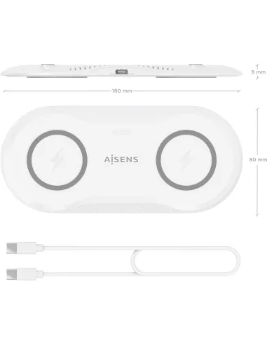 Cargador de Móvil Aisens ASCH-15W2WC059-W