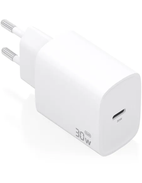 Aisens A110-0950 Cargador GaN 30W, 1xUSB-C PD3.0, Blanco