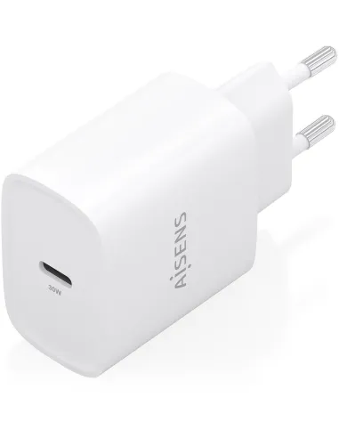 Aisens A110-0950 Cargador GaN 30W, 1xUSB-C PD3.0, Blanco