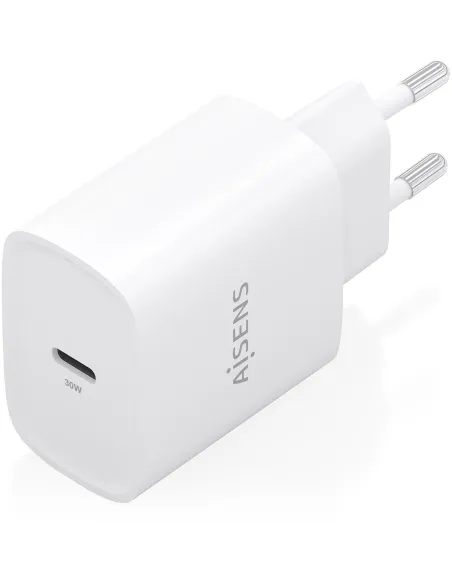 Aisens A110-0950 Cargador GaN 30W, 1xUSB-C PD3.0, Blanco