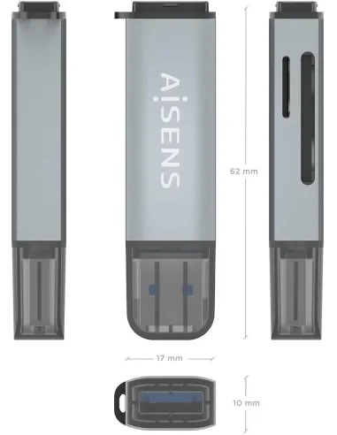 Lector de tarjetas Aisens ASCR-2A09-GR