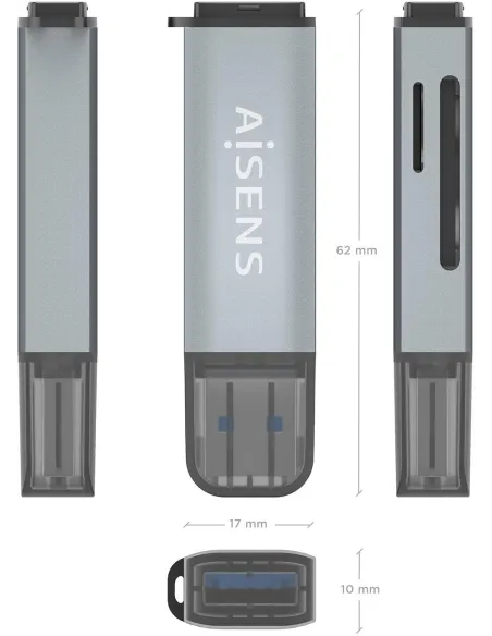 Lector de tarjetas Aisens ASCR-2A09-GR