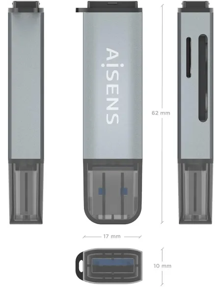 Lector de tarjetas Aisens ASCR-2A09-GR