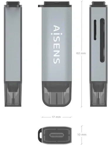 Lector de tarjetas Aisens ASCR-2C10-GR