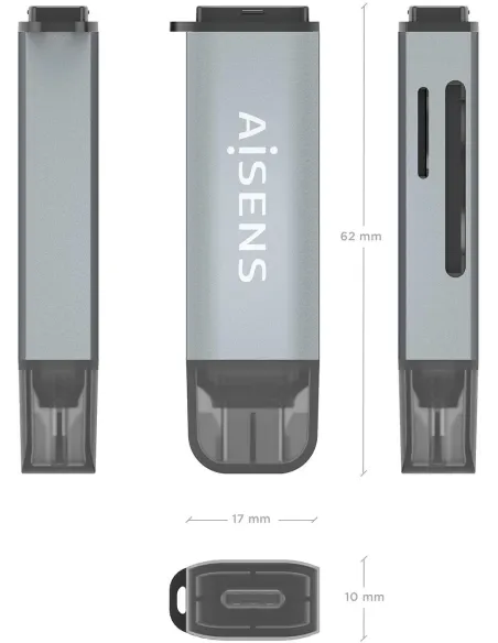 Lector de tarjetas Aisens ASCR-2C10-GR