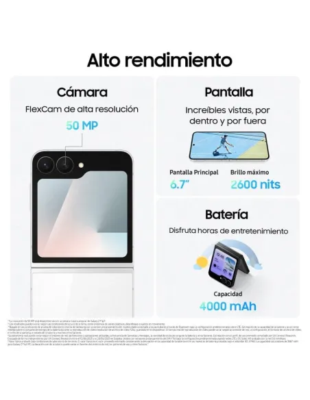 Smartphone Samsung Galaxy Z Flip7 FE 5G 8/256GB Negro