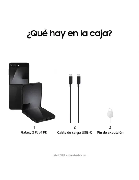 Smartphone Samsung Galaxy Z Flip7 FE 5G 8/256GB Negro