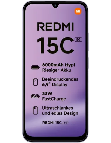 Smartphone Xiaomi Redmi 15C 5G 4/128GB Purpura