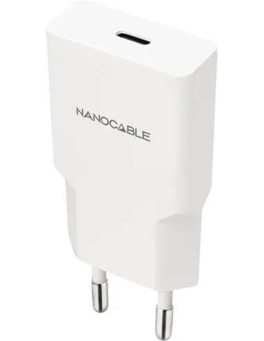 Nanocable 10.10.2021 Cargador 1xUSB-C/PD 20W, Blanco