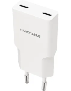 Nanocable 10.10.2029 Cargador 2xUSB-C/PD 30W Blanco-AATCAT0519