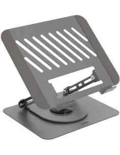 TooQ PH-DAFNE-G Soporte Elevador con Rotación 360° y Ajustable, para Dispositivos de 11”-17” Gris Oscuro-AAOATI1219