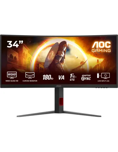 AOC G4 CU34G4 34" UltraWide Curvo WQHD 180Hz HDR10 Fast VA 1ms Negro