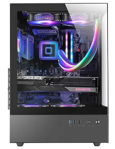 Mars Gaming MC-XO Negro Semitorre ATX Doble Cristal Templado Ventilador FRGB Silence 120mm Doble Cámara