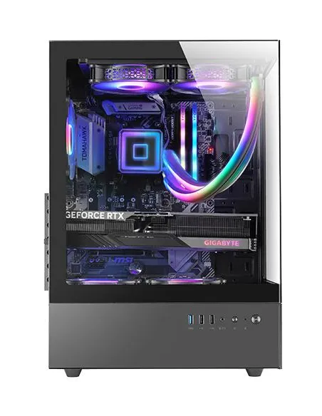 Mars Gaming MC-XO Negro Semitorre ATX Doble Cristal Templado Ventilador FRGB Silence 120mm Doble Cámara
