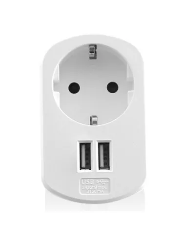 Ewent EW1211 Cargador de Pared para Móvil con 2xUSB 2.0 Blanco