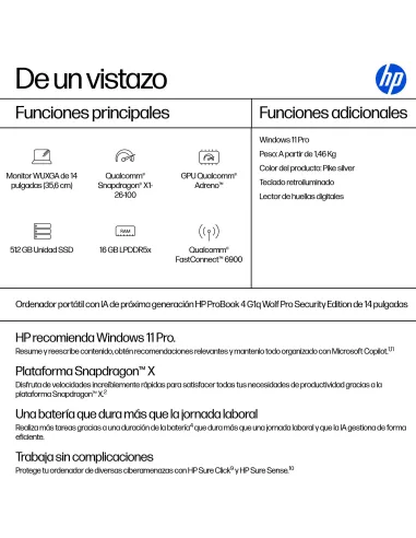 Ordenador Portátil HP ProBook 4 G1Q CQ0D7ET