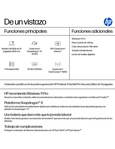 Ordenador Portátil HP ProBook 4 4G1Q CQ0D8ET