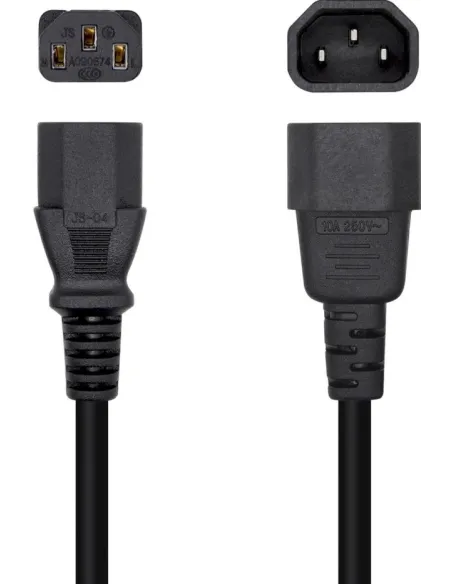 Aisens A132-0171 Cable de Alimentación C13 Acoplador a C14 Acoplador 1,5m Negro