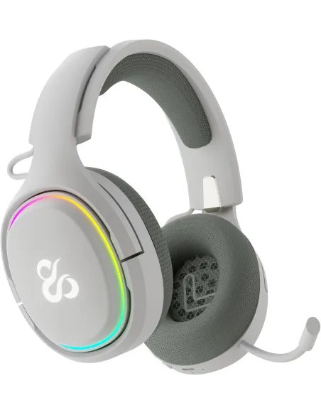 Newskill Aton V2 Ivory Blancos Auriculares Gaming Inalámbricos RGB Bluetooth 5.0 Multiplataforma