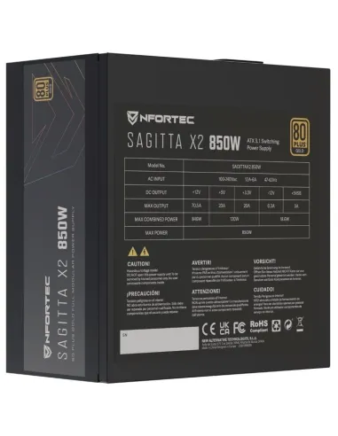 Fuente de Alimentación Nfortec Sagitta X2 850W Negro