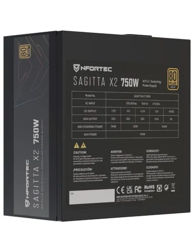 Fuente de Alimentación Nfortec Sagitta X2 750W Negro