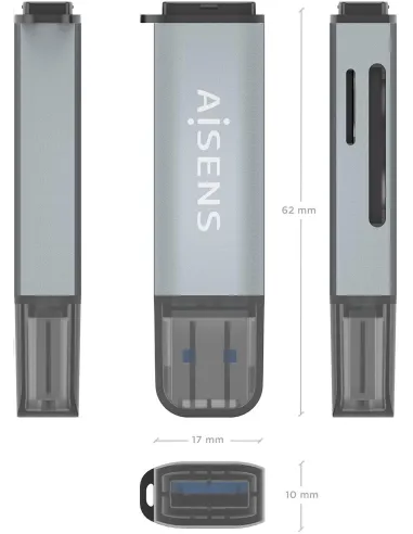 Lector de tarjetas Aisens ASCR-2A09-GR
