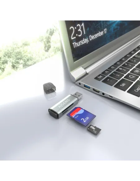 Lector de tarjetas Aisens ASCR-2A09-GR