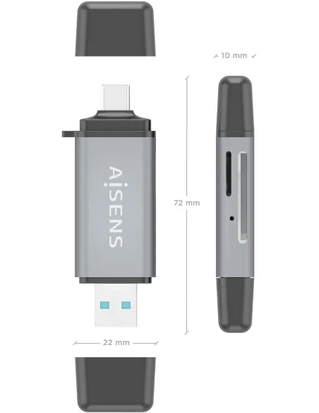 Lector de tarjetas Aisens ASCR-2AC11-GR