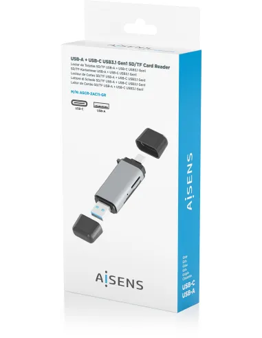 Lector de tarjetas Aisens ASCR-2AC11-GR