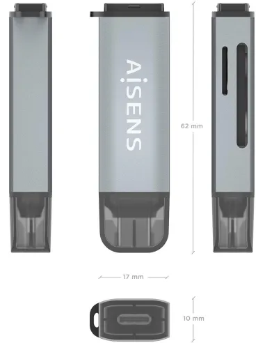 Lector de tarjetas Aisens ASCR-2C10-GR