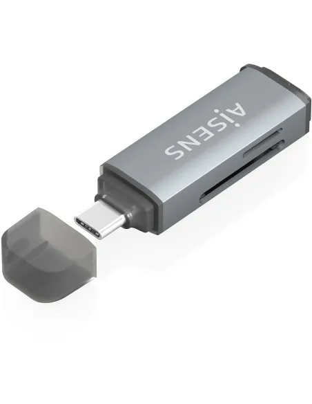 AISENS ASCR-2C10-GR USB-C SD MicroSD MMC Gris