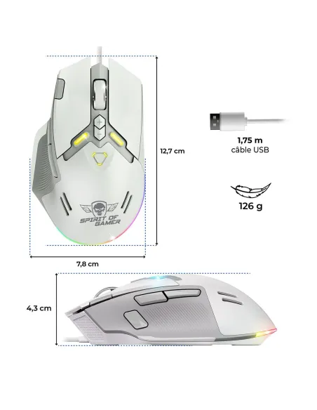 Ratón gaming Spirit of Gamer Elite M60 Blanco