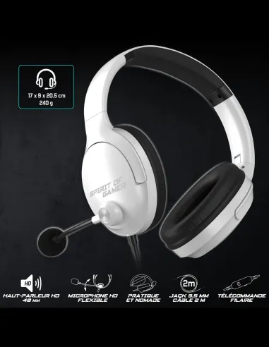 Auriculares gaming Spirit of Gamer Pro H4 Blanco