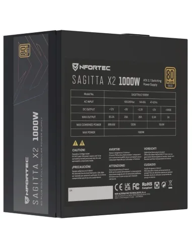 Fuente de alimentación: Nfortec Sagitta X2 1000W Negro