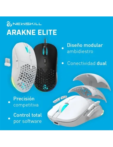 Ratón Newskill Gaming Arakne Elite Negro