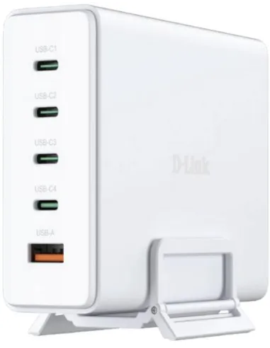 D-Link DCF-241 GaN 240W 4xUSB-C 1xUSB-A Carga Rápida Protección Avanzada
