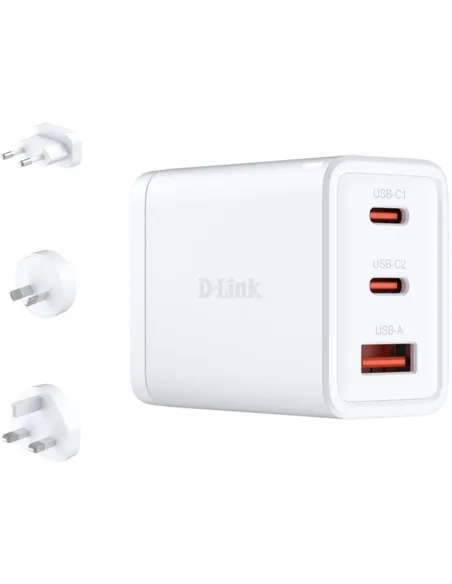 D-LINK DCP-651 GaN 65W 2xUSB-C 1xUSB-A Carga Rápida Universal