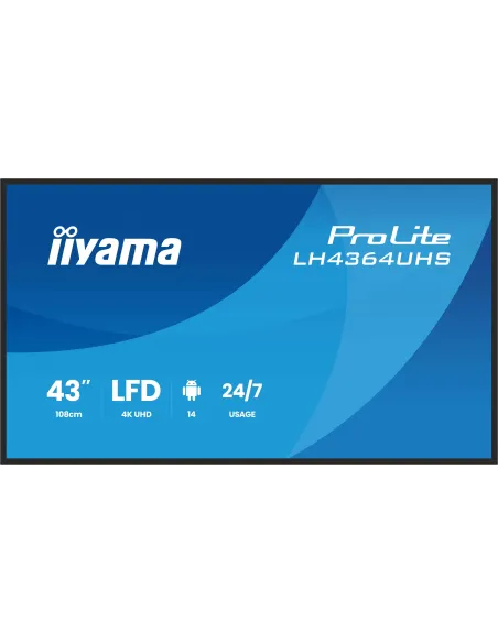 iiyama Prolite LH4364UHS-B1AG 108 cm 43" Digital Signage Display VA LED Panel 4K UHD HDMI USB-C