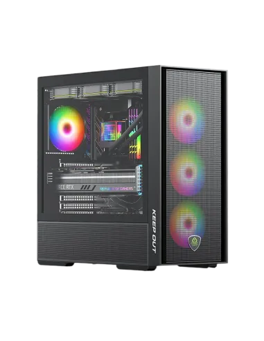 KEEP OUT XC-805 MESH aRGB Torre con Cristal Templado USB 3.0 Black