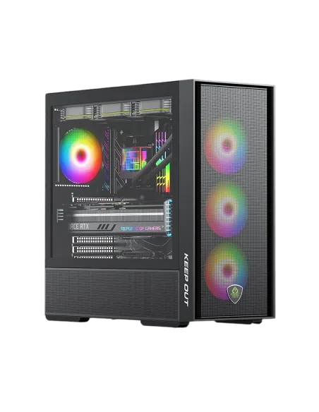 KEEP OUT XC-805 MESH aRGB Torre con Cristal Templado USB 3.0 Black