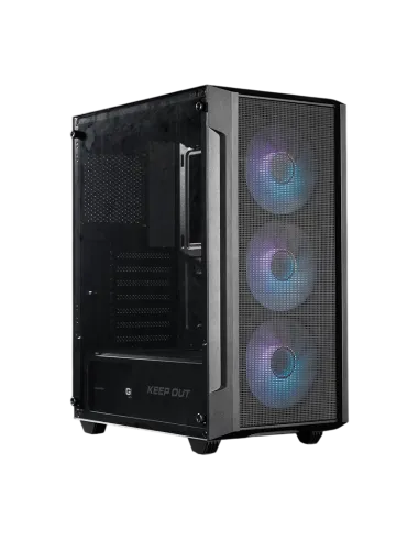 KEEP OUT XC-200 MESH RGB Black Glass USN 3.0 Cristal Templado Negro