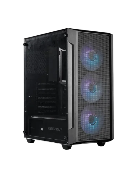 KEEP OUT XC-200 MESH RGB Black Glass USN 3.0 Cristal Templado Negro