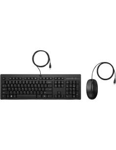 HP 225 Negro Completo USB Alámbrico con Ratón Incluido y Resistente a Líquidos-1404002