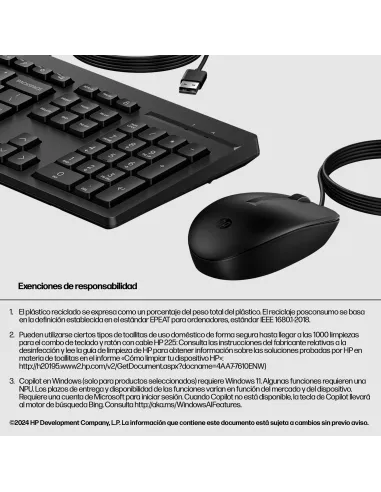 Teclado HP 225 Negro