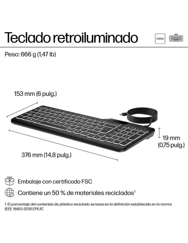 Teclado HP 405 Negro