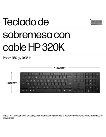 Teclado HP 320K Negro