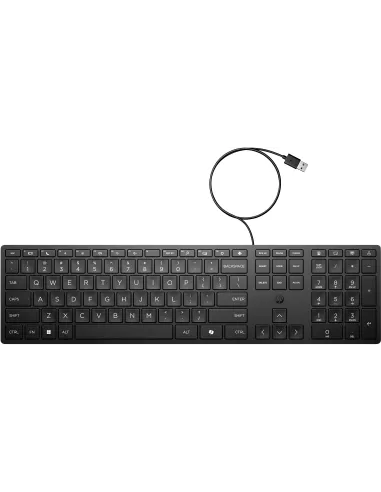 HP 320K Teclado de Membrana con cable USB y Teclas Silenciosas