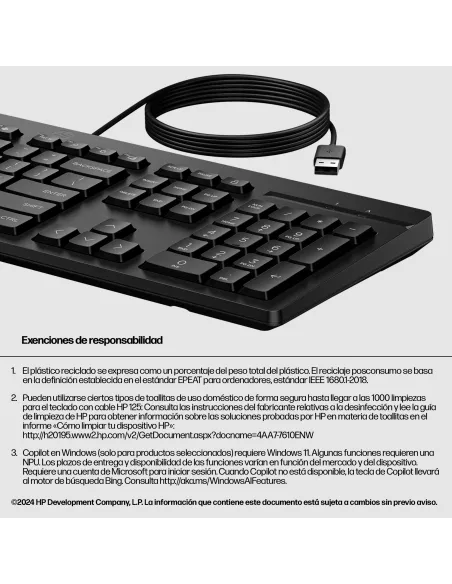 Teclado HP 125 G2 Negro