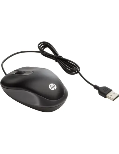 HP G1K28AA con cable USB tipo A 1000 DPI compacto ambidiestro negro