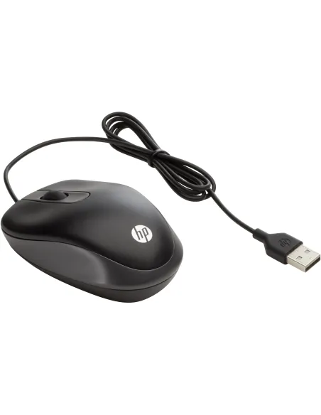 HP G1K28AA con cable USB tipo A 1000 DPI compacto ambidiestro negro